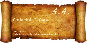Anderkó Absa névjegykártya